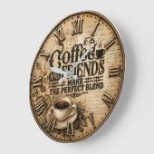 Coffee and Friends ラージ壁時計 (傾斜)