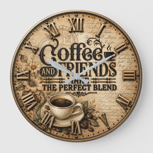 Coffee and Friends ラージ壁時計 (正面)