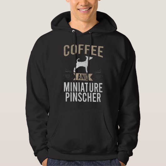 Coffee and Miniature Pinscher Dog パーカ (正面)