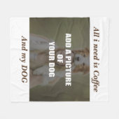 Coffee and my Dog Throw Pillow フリースブランケット (正面(横))