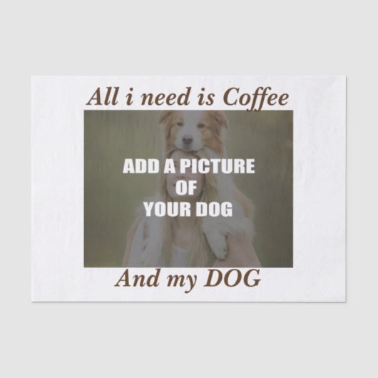 Coffee and my Dog Throw Pillow 薄葉紙 (正面)