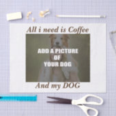 Coffee and my Dog Throw Pillow 薄葉紙 (クラフト)
