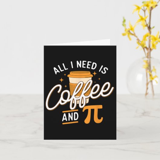 Coffee And Pi - Pi Day Math Lover Science先生 カード (黄色い花)