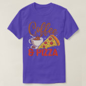 Coffee And Pizza Coffeeholic Pizza Lovers T-Shirt Tシャツ (デザイン正面)