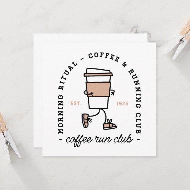 Coffee and run club brunch running lovers funny (正面/裏面インサイチュ)