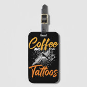 Coffee and Tattoos Coffee Drinker Tattoo Artist ラゲッジタグ (正面縦)