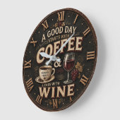 Coffee and Wine ラージ壁時計 (傾斜)