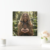 COFFEE - AROMA DELICIOSO スクエア壁時計 (ホーム)