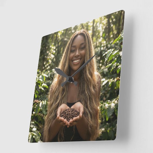 COFFEE - AROMA DELICIOSO スクエア壁時計 (傾斜)