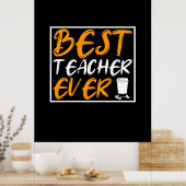 Coffee Art Best Teacher Ever ポスター (キッチン)