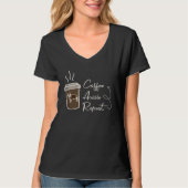 Coffee  Aussie  Repeat  Australian Shepherd dog mo Tシャツ (正面)