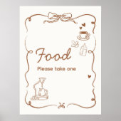 Coffee Baby is Brewing Baby Shower Food Sign ポスター (正面)