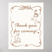 Coffee Baby is Brewing Baby Shower Thank you Sign ポスター (正面)