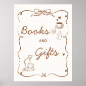 Coffee Baby is Brewing Shower Books and Gifts Sign ポスター (正面)