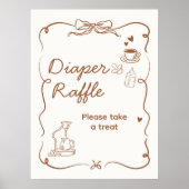 Coffee Baby is Brewing Shower Diaper Raffle Sign ポスター (正面)