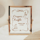 Coffee Baby is Brewing Shower Diaper Raffle Sign ポスター