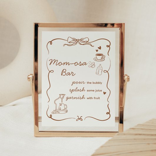Coffee Baby is Brewing Shower Mom Osa Bar Sign ポスター