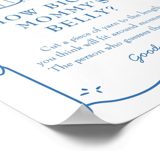 Coffee Baby Shower Belly Sign ポスター (角)