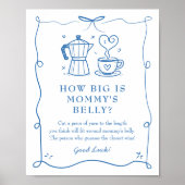 Coffee Baby Shower Belly Sign ポスター (正面)