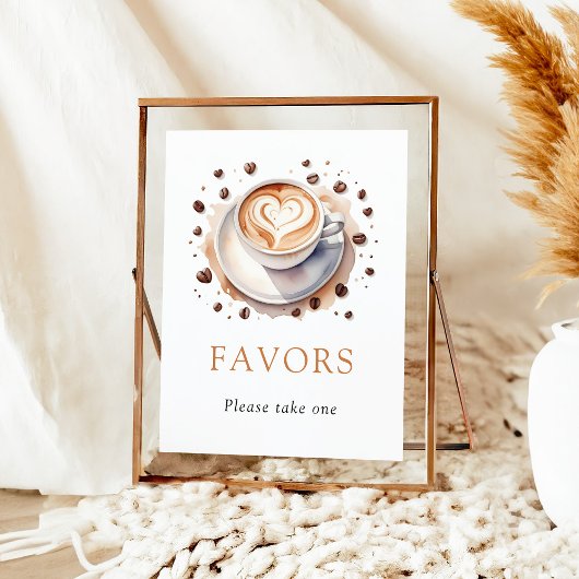 Coffee Baby Shower Favors Party Paper Sign ポスター