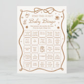 Coffee Baby Shower Find the Guest Bingo Game Card 招待状 (スタンド正面)