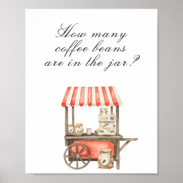 Coffee baby shower - guess how many coffee beans ポスター