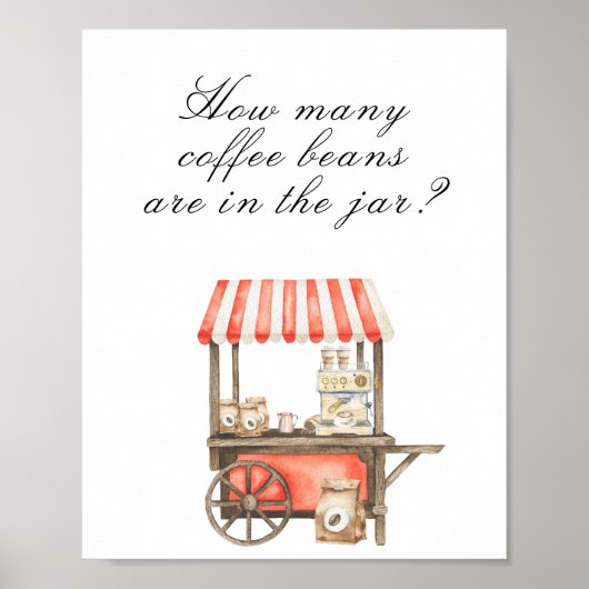 Coffee baby shower - guess how many coffee beans ポスター (正面)