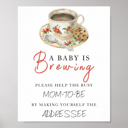 Coffee baby shower - Help the Busy Mom-to-Be  ポスター (正面)