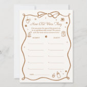 Coffee Baby Shower How Old Were They Game Card 招待状 (正面)