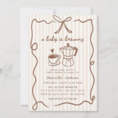 Coffee Baby Shower Invitation Baby Is Brewing Invi 招待状 (正面)