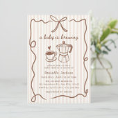 Coffee Baby Shower Invitation Baby Is Brewing Invi 招待状 (スタンド正面)
