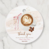 Coffee baby shower Is Brewing bow フェイバータグ (正面)