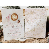 Coffee baby shower Is Brewing  bow 招待状