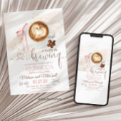 Coffee baby shower Is Brewing  bow 招待状