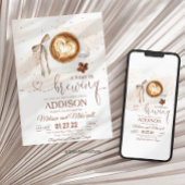 Coffee baby shower Is Brewing  bow 招待状