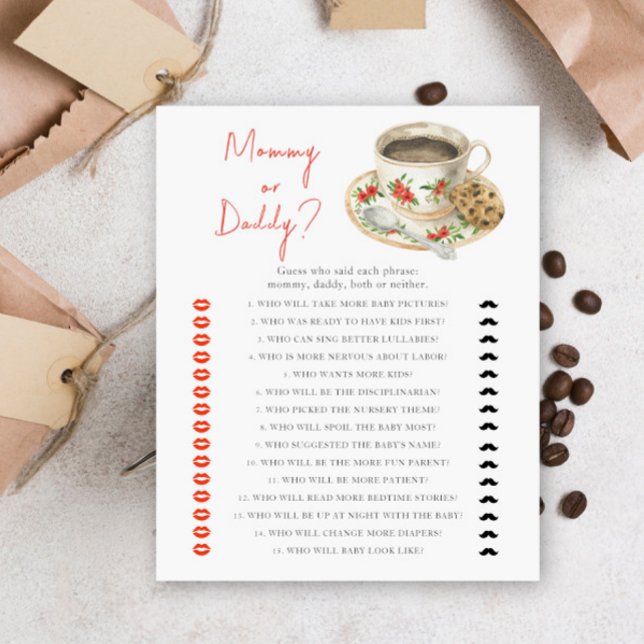 Coffee baby shower - mommy or daddy game (クリエイターアップロード済み)