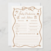 Coffee Baby Shower Predicitons Game Card 招待状 (正面)