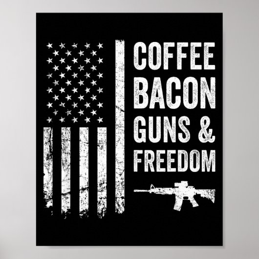 Coffee Bacon Guns & Dom - Bbq Grill Funny Gun ポスター (正面)