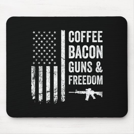 Coffee Bacon Guns & Dom - Bbq Grill Funny Gun マウスパッド (正面)