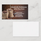 Coffee Bag of Beans on Wooden Tables 名刺 (正面/裏面)