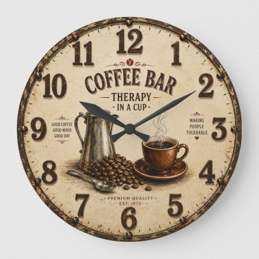 Coffee Bar ラージ壁時計 (正面)