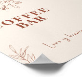 Coffee Bar Boho Wedding Sign  ポスター (角)