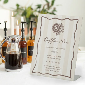 Coffee Bar, Cafe Drink Menu Sign 台座サイン