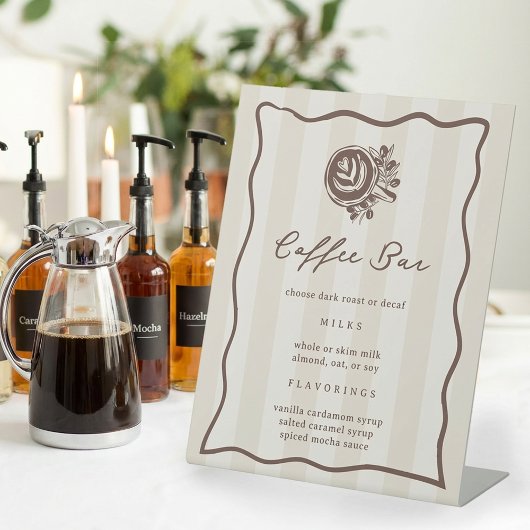 Coffee Bar, Cafe Drink Menu Sign 台座サイン