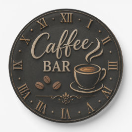 Coffee Bar Rustic Coffee Lover Station Gift ペーパープレート