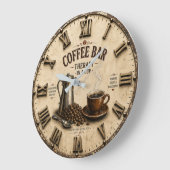 Coffee Bar Therapy ラージ壁時計 (傾斜)