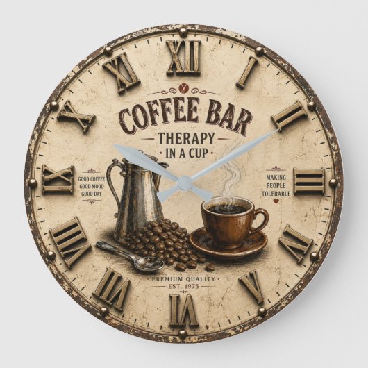 Coffee Bar Therapy ラージ壁時計 (正面)