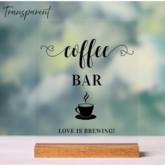 Coffee Bar Wedding Acrylic Sign アクリルサイン