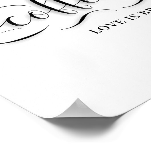 Coffee Bar Wedding Day Sign ポスター (角)