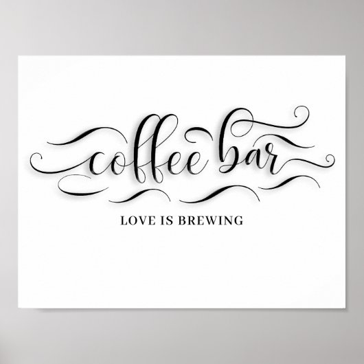 Coffee Bar Wedding Day Sign ポスター (正面)